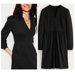 NWT Boden Naomi Black Relaxed fit dress size 10R long sleeve